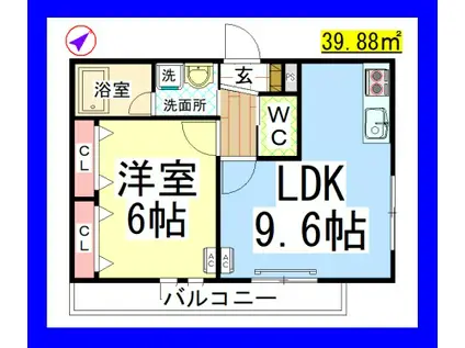 AF へーベルメゾン文京(1LDK/3階)の間取り写真