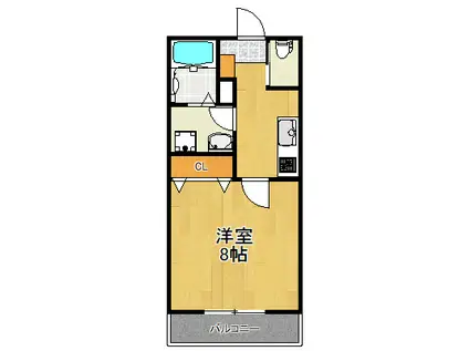 ルミエール(1K/1階)の間取り写真