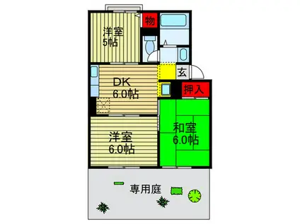 アネックス1(3DK/1階)の間取り写真