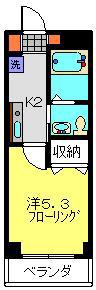 VIRENTE住吉(1K/2階)の間取り写真