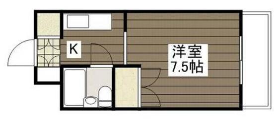 サンライズ西霞(1K/3階)の間取り写真