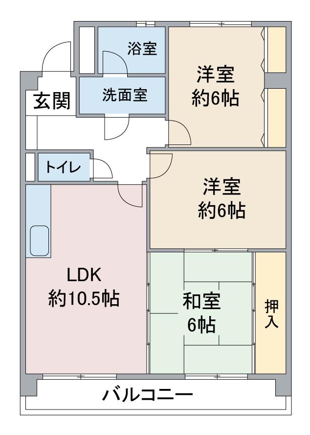 メゾン志水(3LDK/3階)の間取り写真