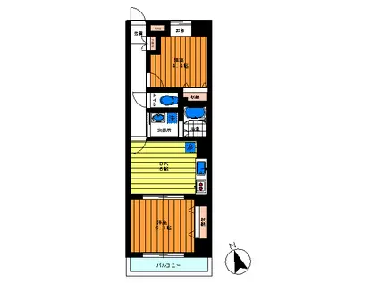 ルコンフォール(2DK/2階)の間取り写真