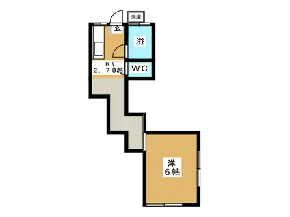 コーポ双葉A(1K/2階)の間取り写真