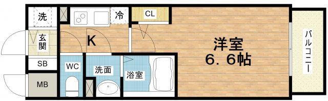 エスリードレジデンス大阪本町(1K/12階)の間取り写真