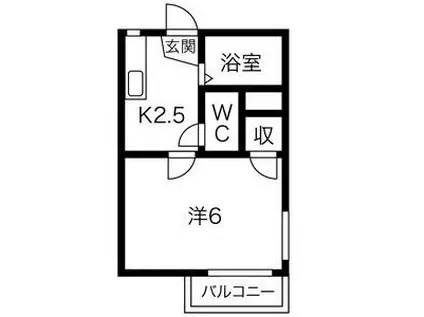 メゾンJ・Y(1K/2階)の間取り写真