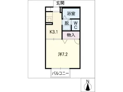 ファミールファイブ(1K/2階)の間取り写真