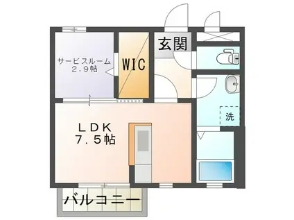 クレセール(1K/2階)の間取り写真