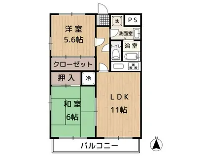 ソレイアード横浜(2LDK/2階)の間取り写真
