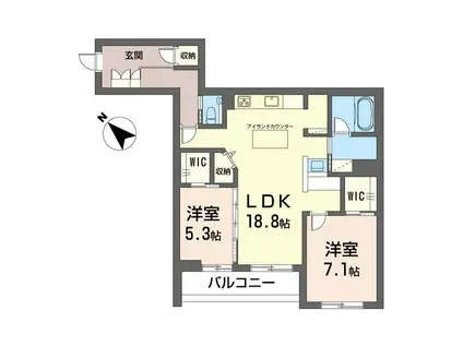 SHM セレーノひかわ(2LDK/3階)の間取り写真