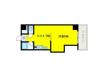 ハイネス岡崎(1DK/8階)の間取り写真