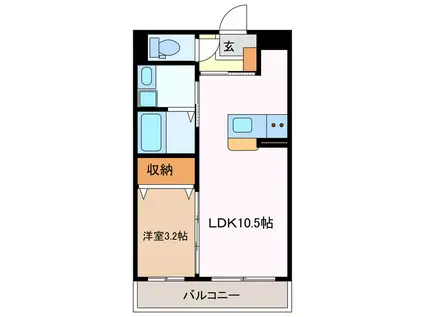 岡本3丁目マンション(1LDK/1階)の間取り写真