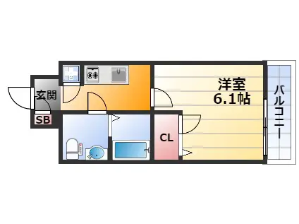 エスリード北大阪レジテンス(1K/10階)の間取り写真