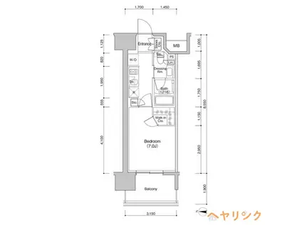 ザ・パークハビオ新栄(1K/9階)の間取り写真