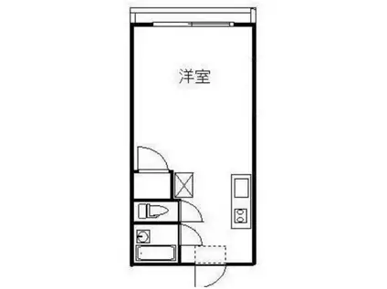 フラット332(ワンルーム/2階)の間取り写真