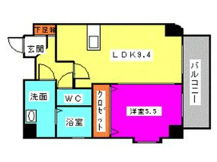 ベルリバージュ(1LDK/5階)の間取り写真