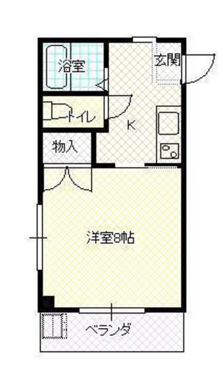 安井ビル(1K/3階)の間取り写真