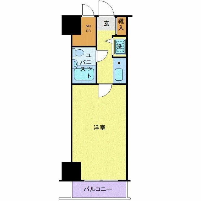 ルイシャトレ恵比寿(1K/B1階)の間取り写真