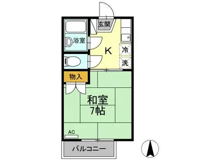 コンフォート屋島(1K/2階)の間取り写真