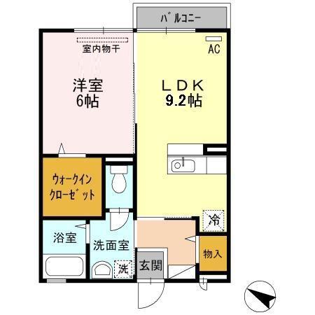 ノールヴィラージュ(1LDK/2階)の間取り写真