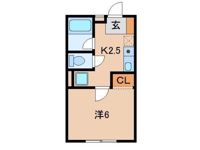 ルフトワン三葛(1K/1階)の間取り写真