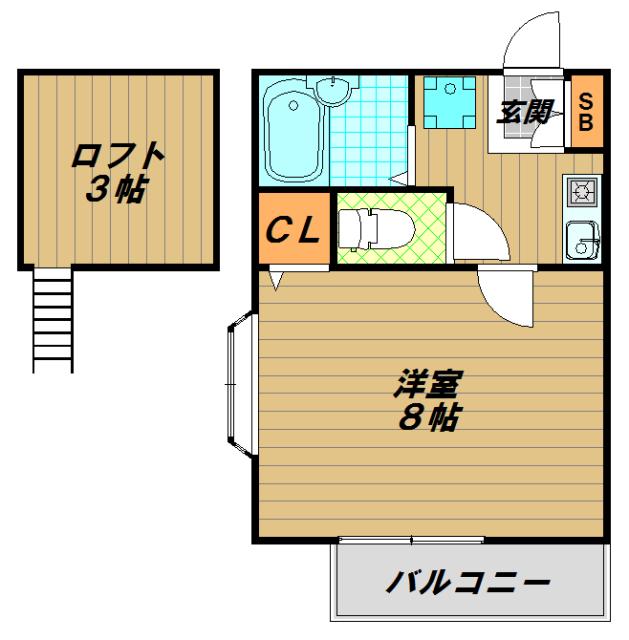 メゾン ド ソガワ(1K/2階)の間取り写真