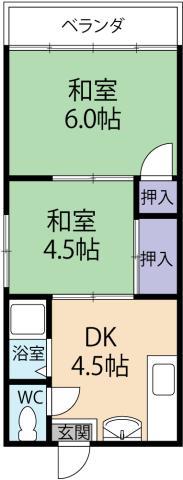 吉野マンション(2K/2階)の間取り写真