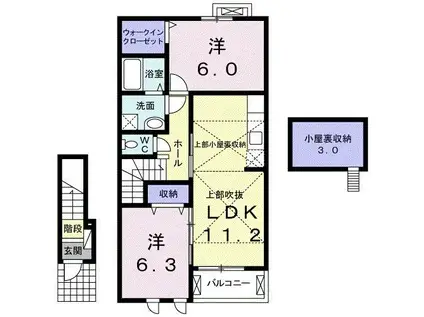 ベル・ヴィオラKII(2LDK/2階)の間取り写真