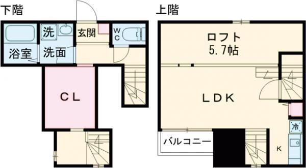 ADC鳥栖ブルク(1LDK/1階)の間取り写真