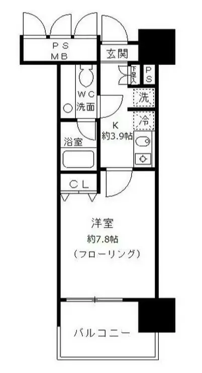 フォンテーヌ芝浦 10階階 間取り