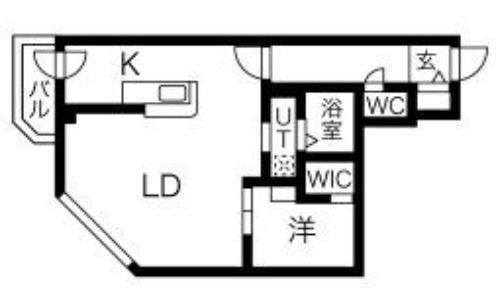 エアフォルク植物園前(1LDK/2階)の間取り写真