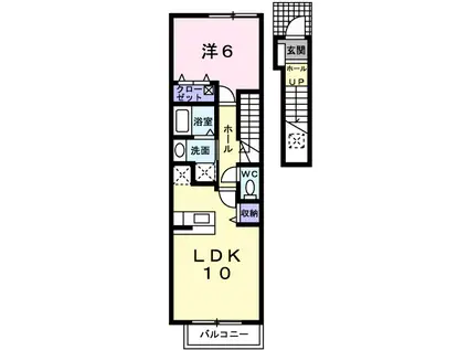 サンリット エクセレンスB(1LDK/2階)の間取り写真