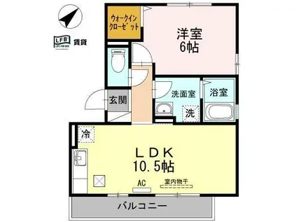 セジュール匠(1LDK/1階)の間取り写真