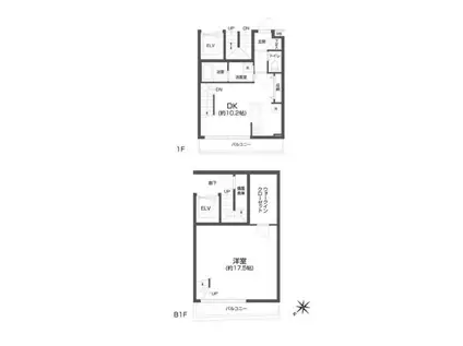 パセオ中目黒(1LDK/1階)の間取り写真