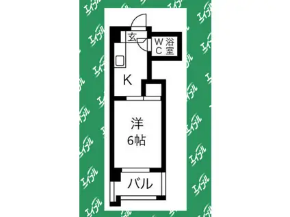 第5七福ビル(1K/7階)の間取り写真