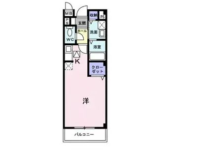 ベルラフィーネ(ワンルーム/2階)の間取り写真