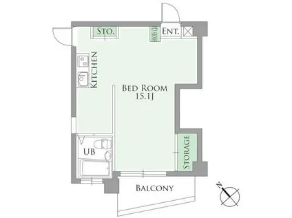 東都赤坂コーポ二(ワンルーム/6階)の間取り写真