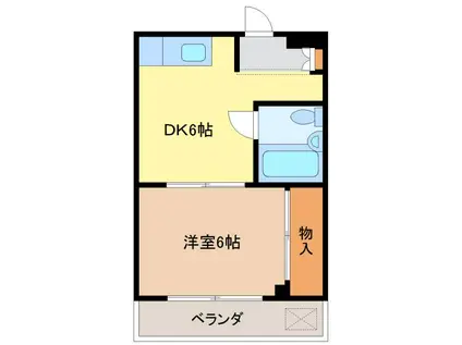 橘ビル(1DK/4階)の間取り写真