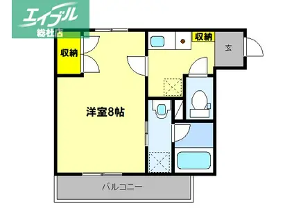 荒木ビル(1K/3階)の間取り写真