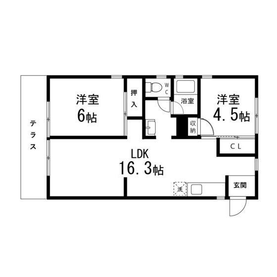 中山グリーンハイツ(2LDK/1階)の間取り写真