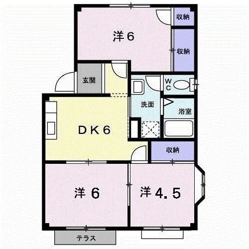 エルディムTK(3DK/1階)の間取り写真