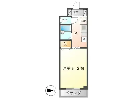 シャトーふじや(1K/1階)の間取り写真