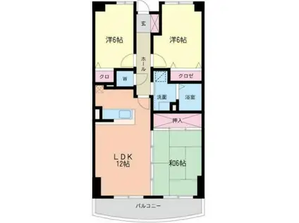 カサブランカ・フィールド(3LDK/7階)の間取り写真
