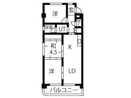 ハイライフメイユウ(3LDK/4階)の間取り写真