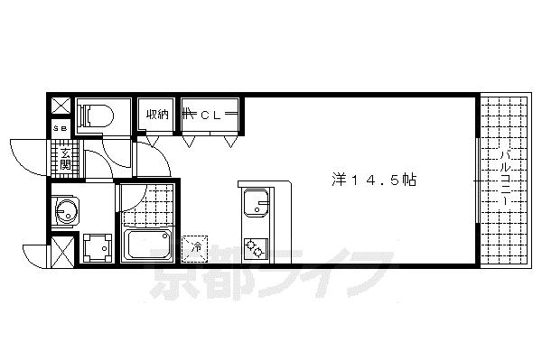 グランディール(ワンルーム/1階)の間取り写真