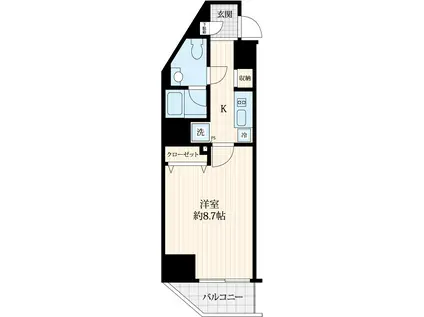 R.HOURS MEJIRO AVE(1K/3階)の間取り写真