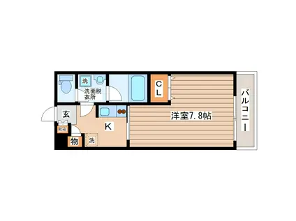 プランドール桂(1K/1階)の間取り写真