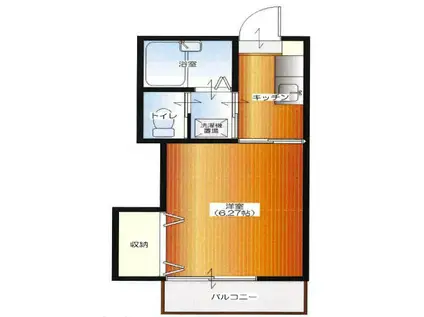 フルーツハウスV(1K/2階)の間取り写真