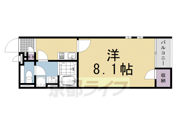 クレイノゆずりは(1K/1階)の間取り写真