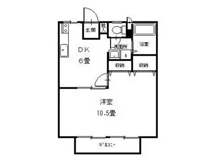 サンシティ福島 A(1DK/2階)の間取り写真